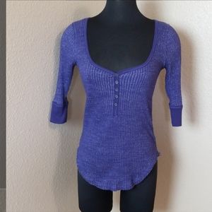 New Free People Henley Purple Top